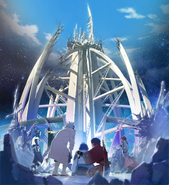 Oval Tower as seen in Ren's Route after Sei initiated its destruction.