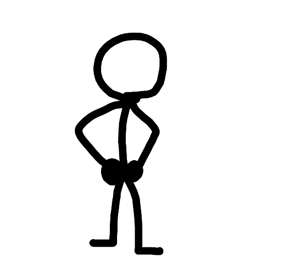 step one draw a guy holding a pot - Drawception