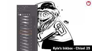 Kyle Webster's Inkbox - Chisel 25. Julia's commonly used thick flat-style brush.