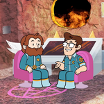 Nathan Yaffe and Caldwell Tanner's animated versions in the series Cartoon Hell.