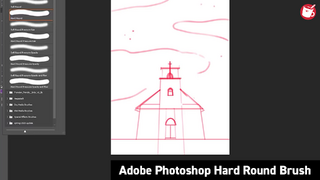 Adobe Photoshop Hard Round Brush. Initial sketch.