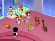 The Drawn Together babies in their room.