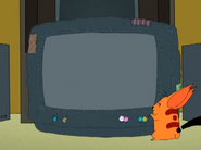 Ling-Ling solves the problem by sewing a television.