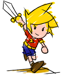 The Hero as seen on the title screen of Drawn to Life: The Next Chapter (Wii).