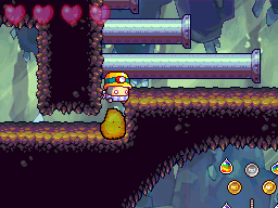 A Miner Baki getting stuck in a segment of Crystal Caverns. It is impossible for The Hero to get past the Baki without taking damage in this position.