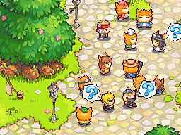 Villager Raposa crowding around Mari.