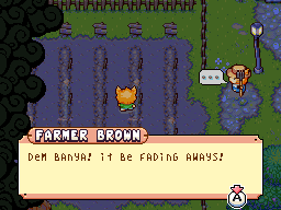 Farmer Brown reacting to the disappearing Banya.