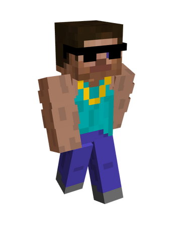 Skeppy holding Diamond block, Minecraft Skin