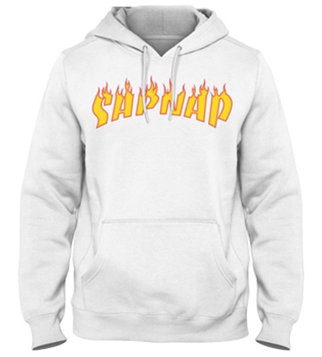 Limited edition Sapnap white flame name over hoodie. - Depop