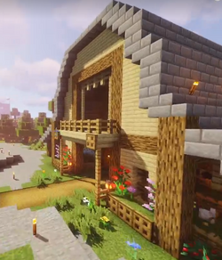 Technoblade house in Minecraft, Survival house tutorial Minecraft