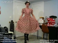 Eret wearing the strawberry dress