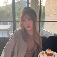 Tina with carrot cake