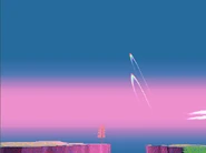 A double rainbow from the side