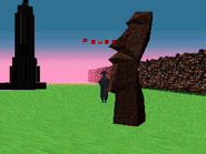 The Gray Man seen near the Moai Statue