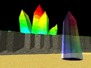 Spire and cluster Crystals with a darker sky