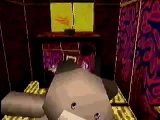 The Teddy Bear and the TV of the cottage in downer textures