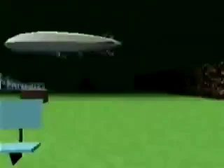 The Zeppelin lands in the Monument Park.