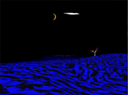 A Moon looming over a scene with Downer/Evil textures