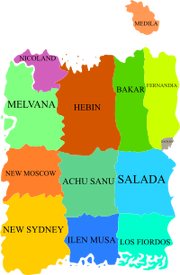 Maps featuring the states of Luciania.