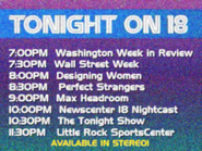 Another picture of a KWSB Tonight bumper from November 23, 1987.