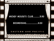 Coming Up Next: The Mickey Mouse Club/Boomerang ident, 2012, aired on November 1, 2012.