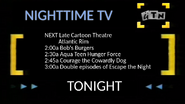 Lineup tonight on Nighttime TV, 13th September 2016.