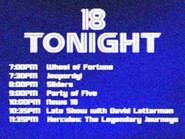 A picture of a KWSB Tonight bumper from April 20, 1996.