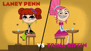 Laney Penn vs. Trina Riffin ident, 2014, The music was using Don't Think We're One by Tim Exile.