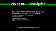 A picture of a KWSB Tonight bumper from December 31, 2014.