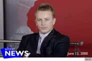 Ian McCullogh, presenter for Ultra News from since 1997, as he appears in a screenshot from June 12, 2000.