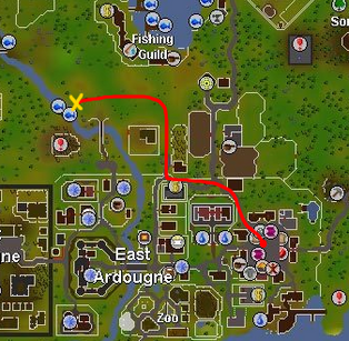 Fish a Trout from the River Molch. Spot located south-east of Farming Guild  Kourend Diary Easy - RuneNation - An OSRS PvM Clan for Learner Discord  Raids, PKing, PVM, Bossing, News, Merchanting