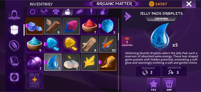 Organic Matter is the most essential item players will collect within Azoria to craft a variety of items from elixir to element that is infused into crystals.