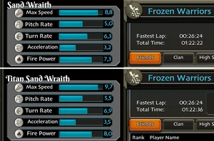 Frozen Warrior without boosts and same flight pattern