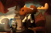 Rocket and Bullwinkle's portrait. (Mr. Peabody & Sherman)