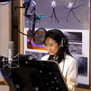 Stephanie Hsu behind the scenes The Wild Robot.