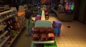 A can of Spuddies from Over the Hedge can be seen in the store. ('Home)
