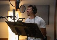 Anthony Ramos behind the scenes of The Bad Guys.