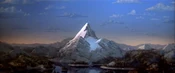 The opening shot of the 1999-2002 Enhancved Variant Paramount Pictures CGI Mountain logo by Pittard Sullivan