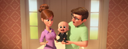 Boss Baby crying in Ted's arms