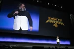 Jack Black at CinemaCon 2023 announcing the film.