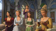 Cinderella with the others at Fiona's baby shower.