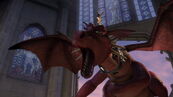 Dragon burping out Lord Farquaad's crown