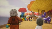Albert und Oz blicken den Kindern hinterher