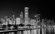 Chicago B+W night