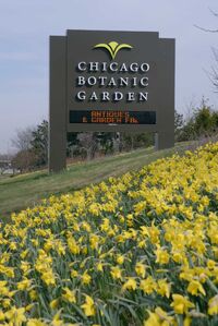 Chicago Botanic Garden sign off the Edens Expressway