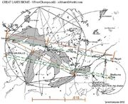 Great lakes Ley line map