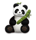 Icon Panda Hugs Bamboo