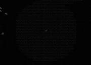 On the , the area that a ship can cover with its sensors is shown brighter.