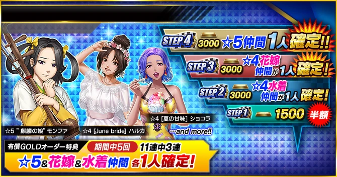 An example of companions being featured and an 11 Consecutive item draw version