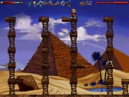 The secret is at the top of the third tower from the left.